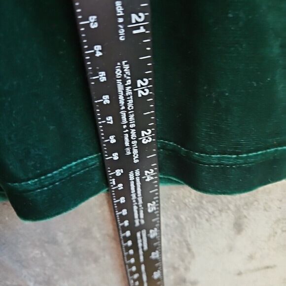 Chinawear By Morsly Women's Sm Green Velour Mock Neck Top long sleeve Vintage - Picture 4 of 9